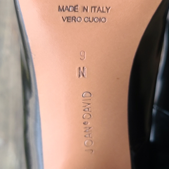 Joan & David black leather  bow pump with tan detail sz 9 N narrow EUC - Picture 7 of 13